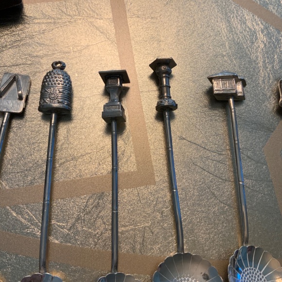 1940 Asian Motif Demitasse Spoon Collection(6)Sterling Silver 43 grams - Picture 4 of 9